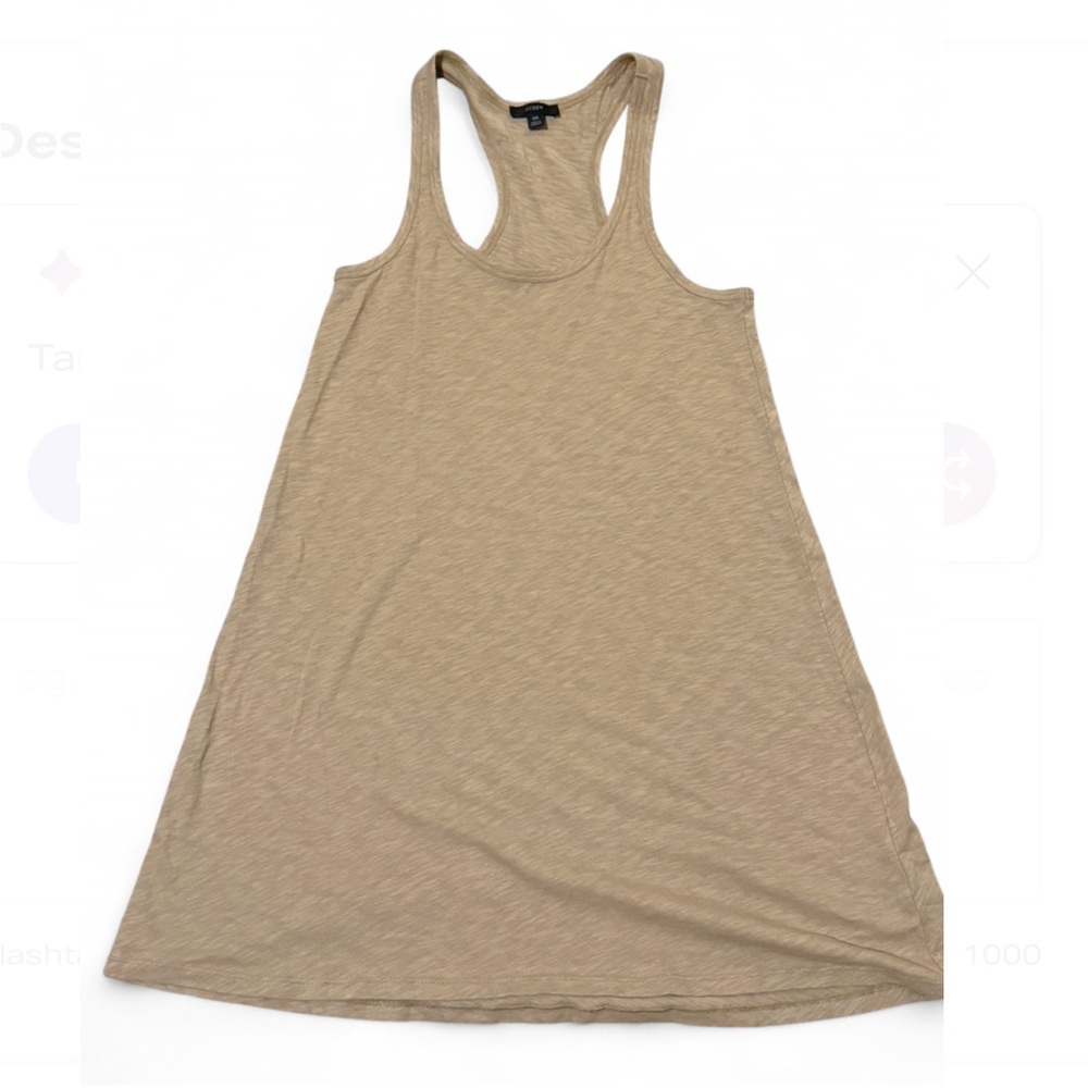 J.Crew Tan Racerback Dress | Minimalist Casual Summer Midi | Neutral
